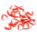 Alta qualità 22MM 100Pcs Strawberry Polymer Clay Fruit Slice Sprinkles Large Clay Strawberry Fruit Nail Art Fette Slime Charms