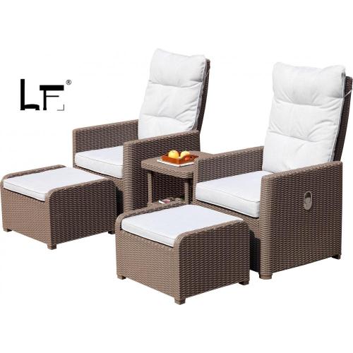 vente en gros détaillant 5pcs ensemble de canapé en rotin de jardin extérieur