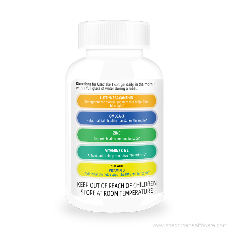 Eye Vitamin Mineral Supplement Contains Zinc softgels