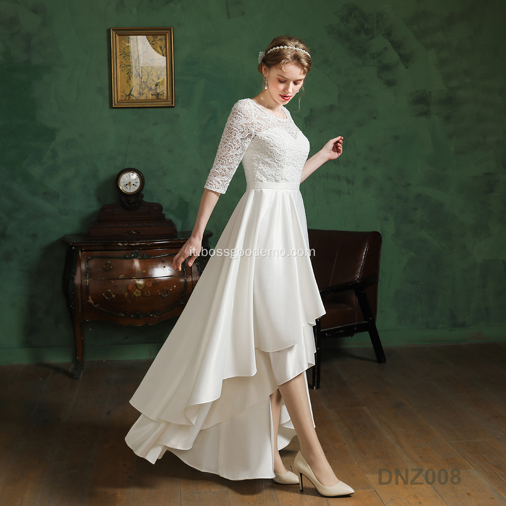 Ultime donne Sexy White White Lace Elegante sexy mini abiti da paillettes matrimoniale