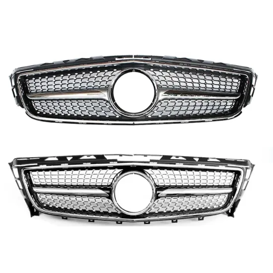 Diamond Grille for Mercedes-Benz CLS W218 2011-2014 Silver/Black Front Lower Grill