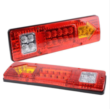 2X 19 LED Trailer Truck RV ATV Turn Signal Running Tail Light - White-Amber-Red