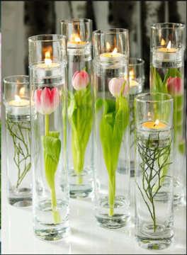 clear cylinder glass vase home decoration