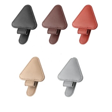 Universal Magnetic Clip Sunglasses Holder for Eye Glasses with Rhinestone Leather Storage