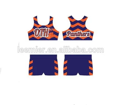 Custom sublimation printing cheerleading practice wear