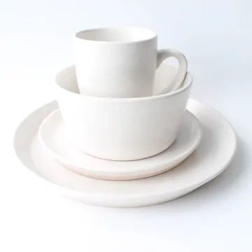 Wholesale Ceramic Dinnerware White Color Glazed Stoneware