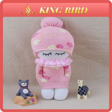 New product pink handmade sock dolls in china market