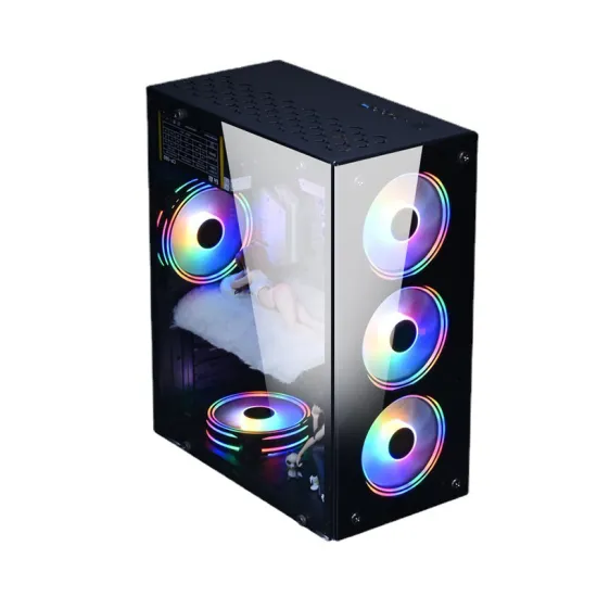2023 Hot Tempered Glass Side Panel ATX PC Case with Gaming Liquid CPU Cooler Kit and Heatsink