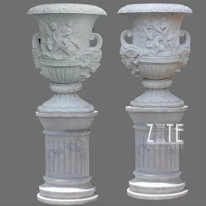 Handmade Best Quality marble pedestal stand for flower pot statue