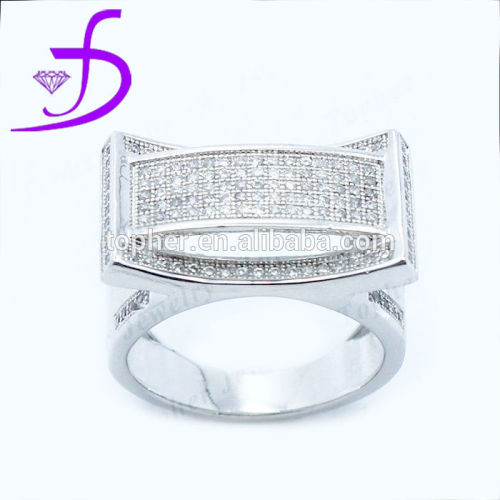 Rhodium plated fashion silver 925 men ring