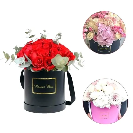 Round Cardboard Flower Tube Packaging For Valentine's Day