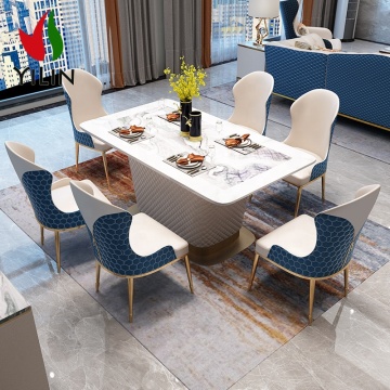 French Luxury Dining Table and Chair Set for Livingroom