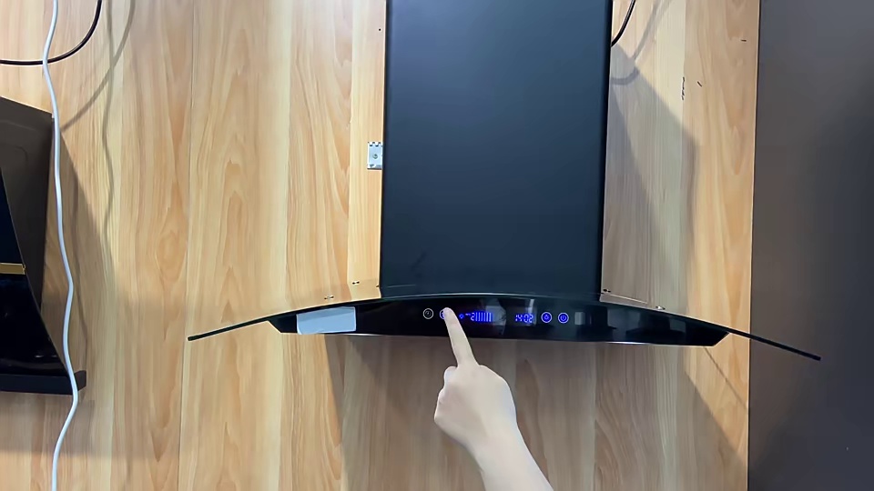Cooker Hood Kitchen Appliance Factory Price with Copper Motor Black Chimney Wall Mounted Electrical Appliances Range Hood