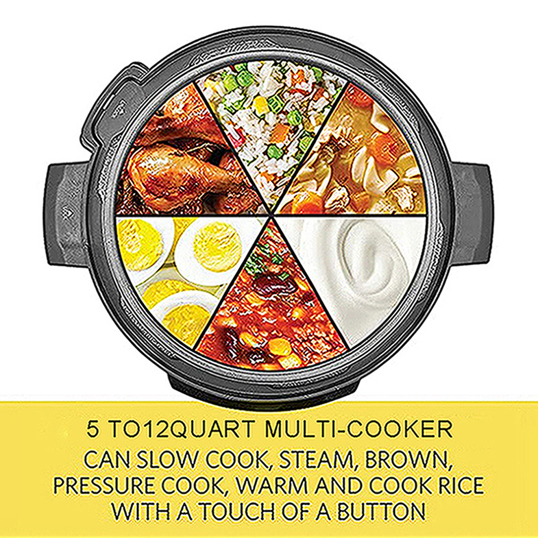 Multi-functional kitchenware i pressure cooker aluminium