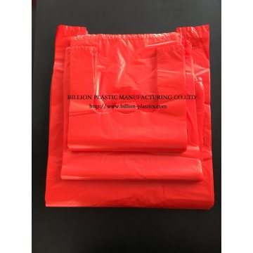 HDPE T-Shirt Garbage Packaging Clear Plastic Gusseted Grocery Produce Bag on Rolls