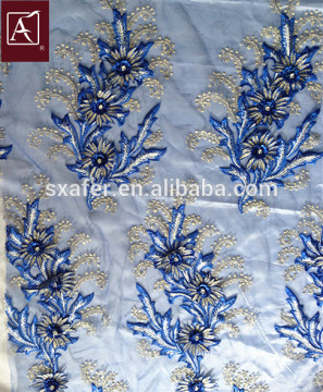 2016 New style 3D embroidery on mesh fabric for ladies dress