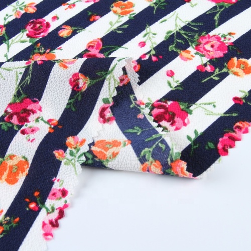 Custom Floral Printed Bubble Crepe Chiffon Fabric