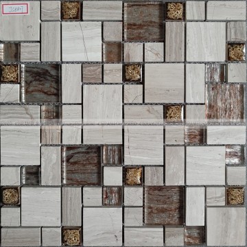 2017 Chinese leverancier 23x23x48x48x8mm mix kleur mozaïek marmeren tegel badkamer accessoires voor wanddecoratie in foshan js8807