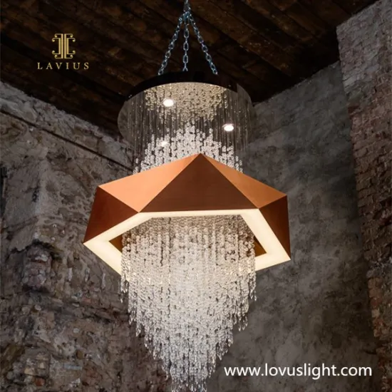 Large-scale customized shopping mall chandelier waterfall creative modeling chandelier large-scale project customized