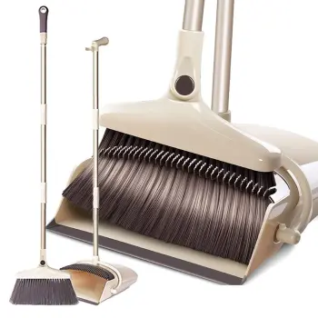 Greenwell Telescopic Stainless Steel Floor Cleaning Set with Broom and Dustpan