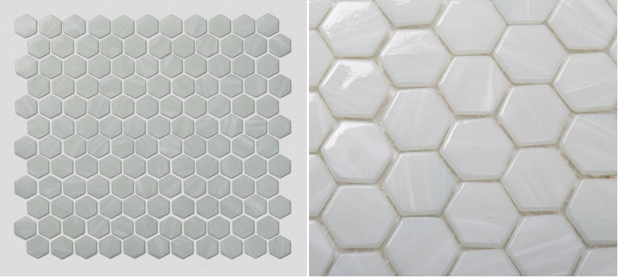 White pattern glass mosaic art tiles