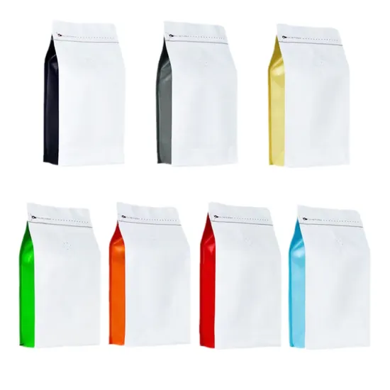 Wholesale Moisture Proof Coffee Bags with Valve Zippers for 250g and 500g Coffee Bean Packaging
