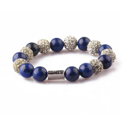 lucky blue gemstone lapis lazuli custom beads bracelet