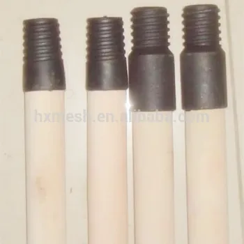 Chinese manufacturer natural wooden broom handle thread plastic