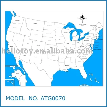 Montessori Toys - NEW USA Control Map - Labeled (ATG0070)
