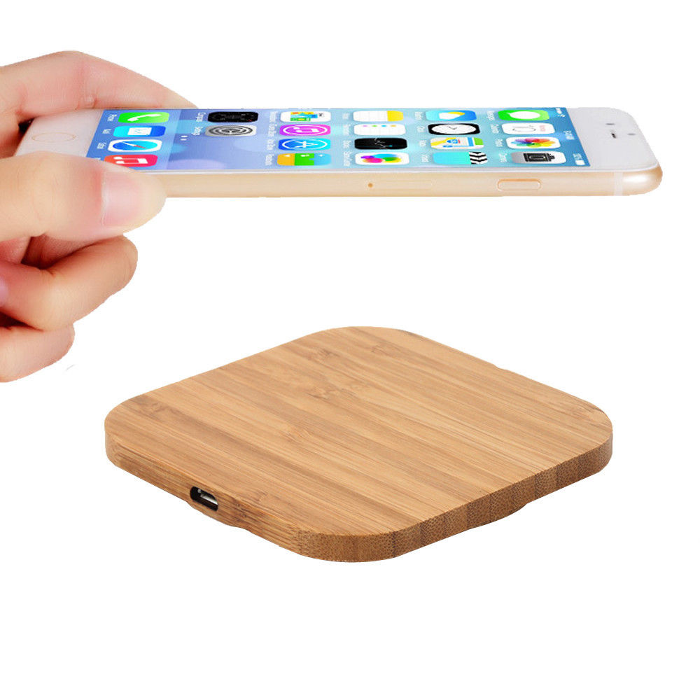 Wireless Phone Charging Station Wood Bamboo Wireless Charger