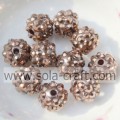 10 * 12MM Kupfer Strass Chunky Resin Perlen für Schmuck