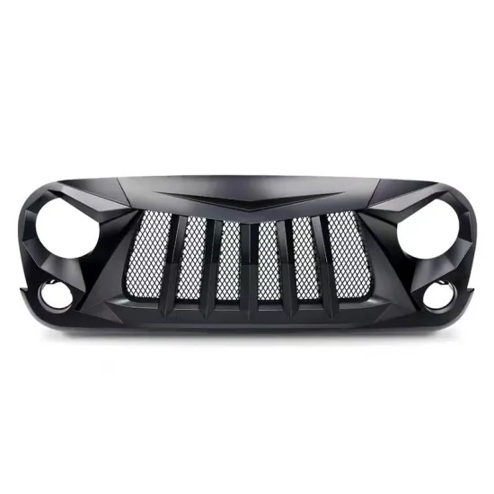 Matte Black Front Grill Grid for Jeep Sahara Sport JK 2007-2018 with Mesh