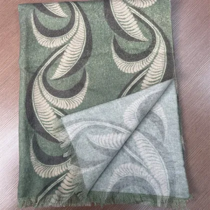 Warp Wool Weft Lamb Wool Printed Shawl