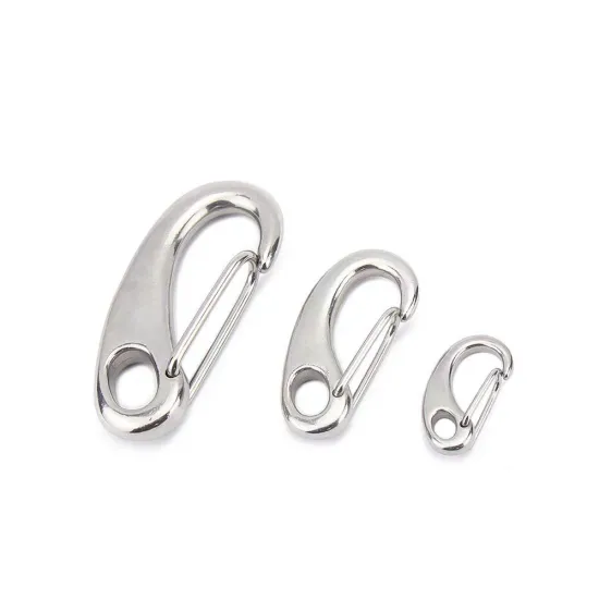 High-Quality 304 Stainless Steel Egg Shape Carabiner: Quick Release Snap Hook and Claw Clip
