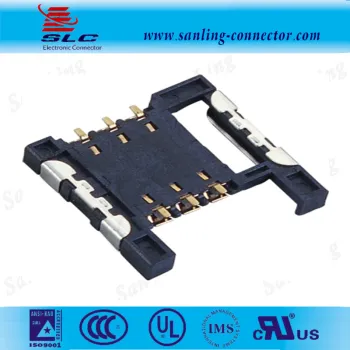 2.54mm Pitch 6pin short sim card power socket
