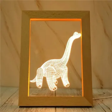 3D Personalized Acrylic LED Lamp - Custom Home Decor Wood Photo Frame & Night Light for Kids