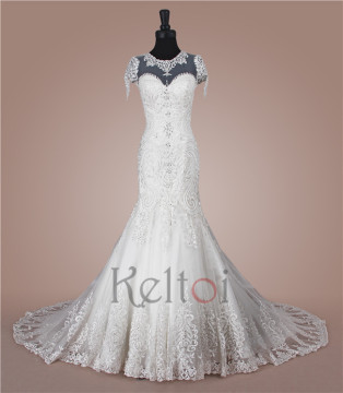 transparent long tail mermaid wedding dresses lace