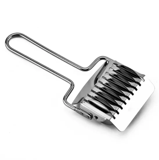 Professional Food Grade Stainless Steel Kitchen Tools: Including Dough Pastry Cutting Knife, Spaghetti Lattice Roller, and Herb Roll Cutter