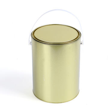 Custom Logo 4.5L Round Paint Tinplate Jerry Can with Plastic Handle