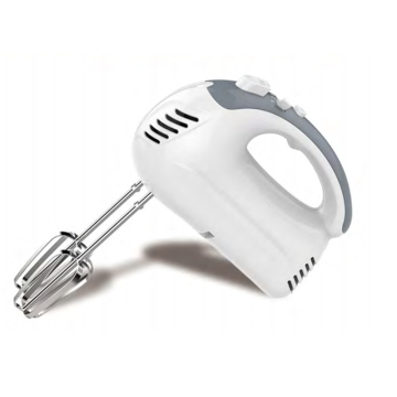 350W 7-Speed Household Hand Mixer with Chrome Beaters and Hooks - Plastic Cover