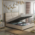 Modernong headboard luxury leather storage bed