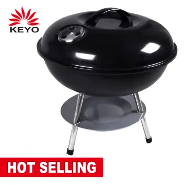 Camping Mini Round Charcoal Barbecue Bbq Grill Portable Charcoal Barbeque Kettle Tabletop Grills