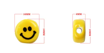 DIY Ceramic Beads Yellow Smiling Beads 10MM