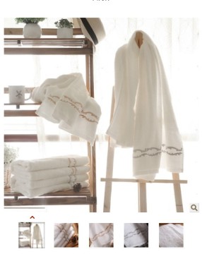 100% pakistan good quality hotel skin-friendly embroidery white bath towel