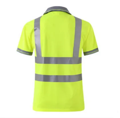 Mens Reflective Green T Shirt Hi Vis Sports Safety T Shirt
