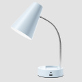Plastic lampshade hose LED desk lamp with USB