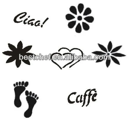 plastic Set of 8 Cappuccino stencils