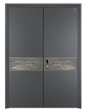 Porte d'entrée gris en alliage en alliage en aluminium