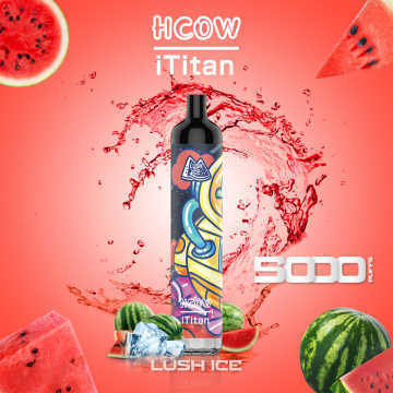 最新のhcow ititan 5000puffs充電式使い捨ての蒸気