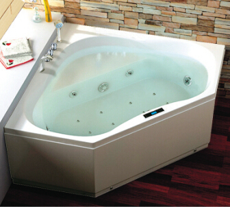 CE Electronic Control Two Persons Corner Jacuzzi Bathtub